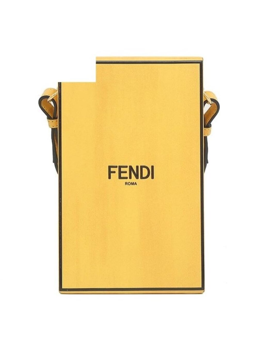 Fendi Shoulder Bag Box Leather Yellow Gold Box